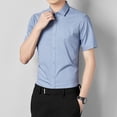 thumbnail image 5 of Camisas y blusas para hombre Camisa formal de vestir Ropa de oficina Ropa de negocios Manga corta Tops para hombre Seda vintage Algodón Diseñador, 5 of 5