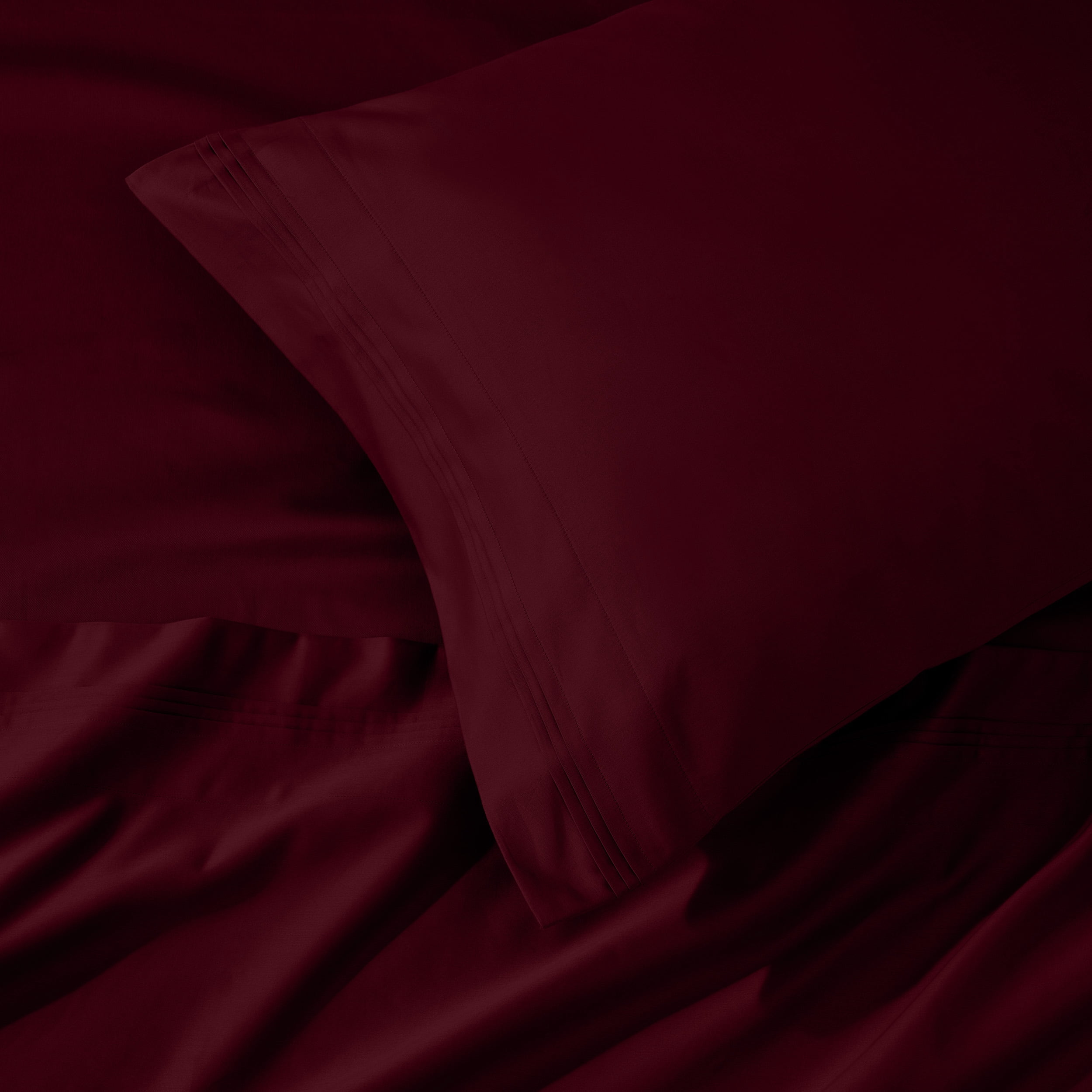 Superior 1000 Thread Count Egyptian Cotton Sheet Set, Deep Pocket Bed Sheets, Queen, Burgundy