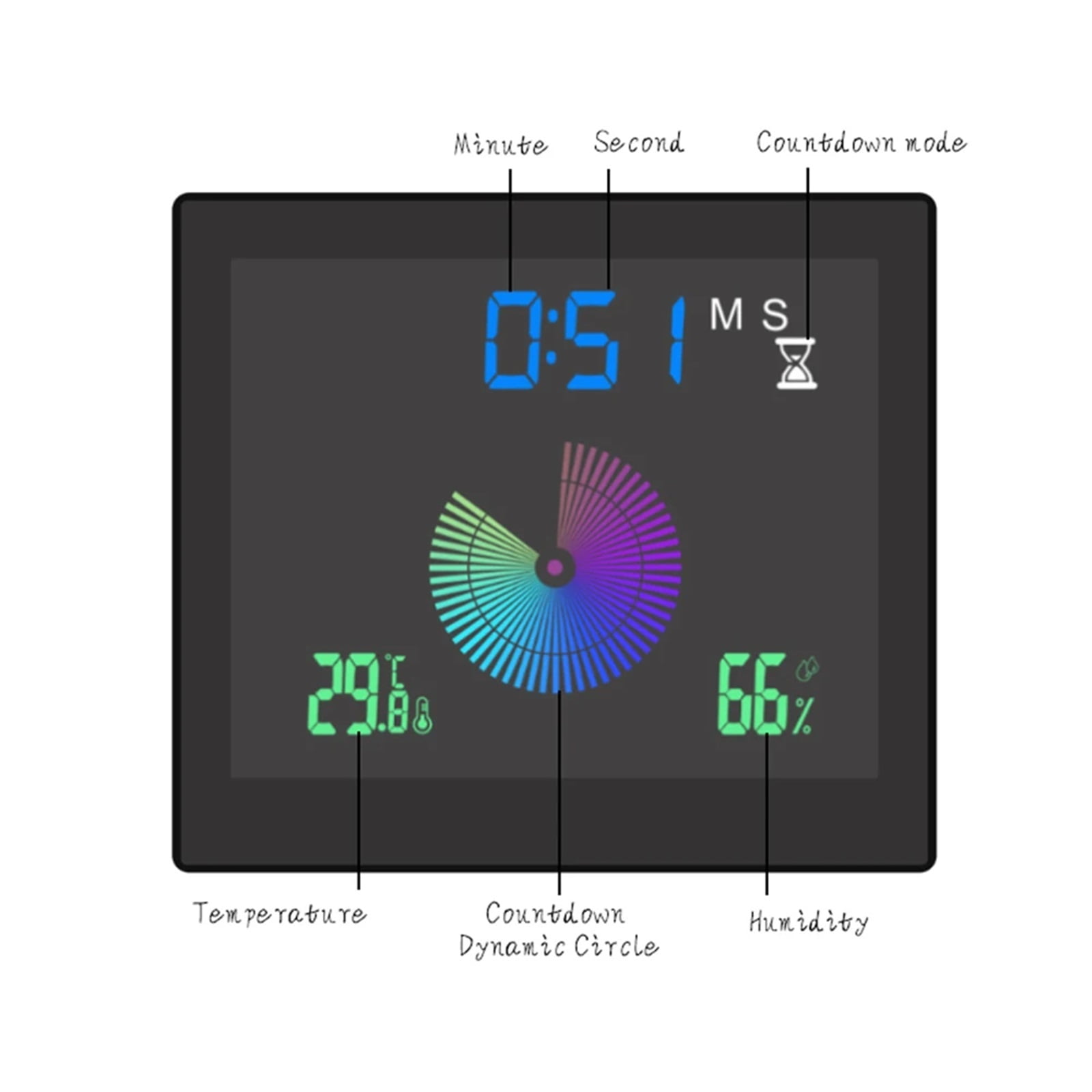 TS-WP10 5inch Digital Weather Station Electronic Thermometer IP65 Waterproof Temperature Humidity Meter Monitor Gauge Home Clock ,High Precision