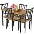 thumbnail image 2 of Ensemble de Table à Manger pour 4, Table de Cuisine avec 4 Chaises, Ensemble de Meubles de Salle à Manger Rectangulaire 5 Pcs avec Étagère de Rangement pour Petit Espace, Appartement, Dinette (Brun Rustique), 2 of 9