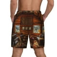 thumbnail image 4 of Balery Log Cabin Inside Mens Swim Trunks Swim Shorts for Men Quick Dry Inseam Beach Shorts with Compression Liner Pocket-Large, 4 of 9
