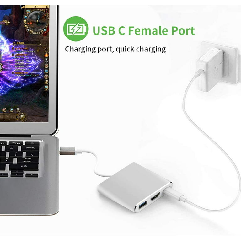 USB C to HDMI Adapter, USB 3.1 Type C to HDMI Adapter with 4K Output,  Thumderbolt 3 to HDMI Adapter Digital AV Multiport Converter with USB-C  Charging