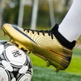 thumbnail image 3 of Men's Soccer Cleats High-Top Unisex Football Boots with Golden Soled Spikes for Outdoor and Indoor Training and Athletic Performance, 3 of 5