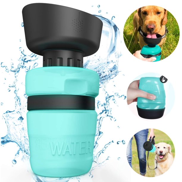 Portable Dog Water Bottle,Upgraded 2 in 1 Pet Travel Water Bottle and