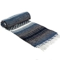 thumbnail image 7 of La Montana 4 Pack Mexican Blankets, 74" x 50" Yoga Blankets, Slate Blue/Charcoal/White, 7 of 7