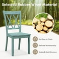 thumbnail image 6 of Costway Set of 2 Wood Dining Chair Cross Back Dining Room Side Chair Mint Green Home Kitchen, 6 of 7