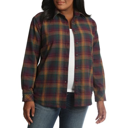 Lee Riders Women's Plus Fleece Lined Flannel Shirt - Walmart.com