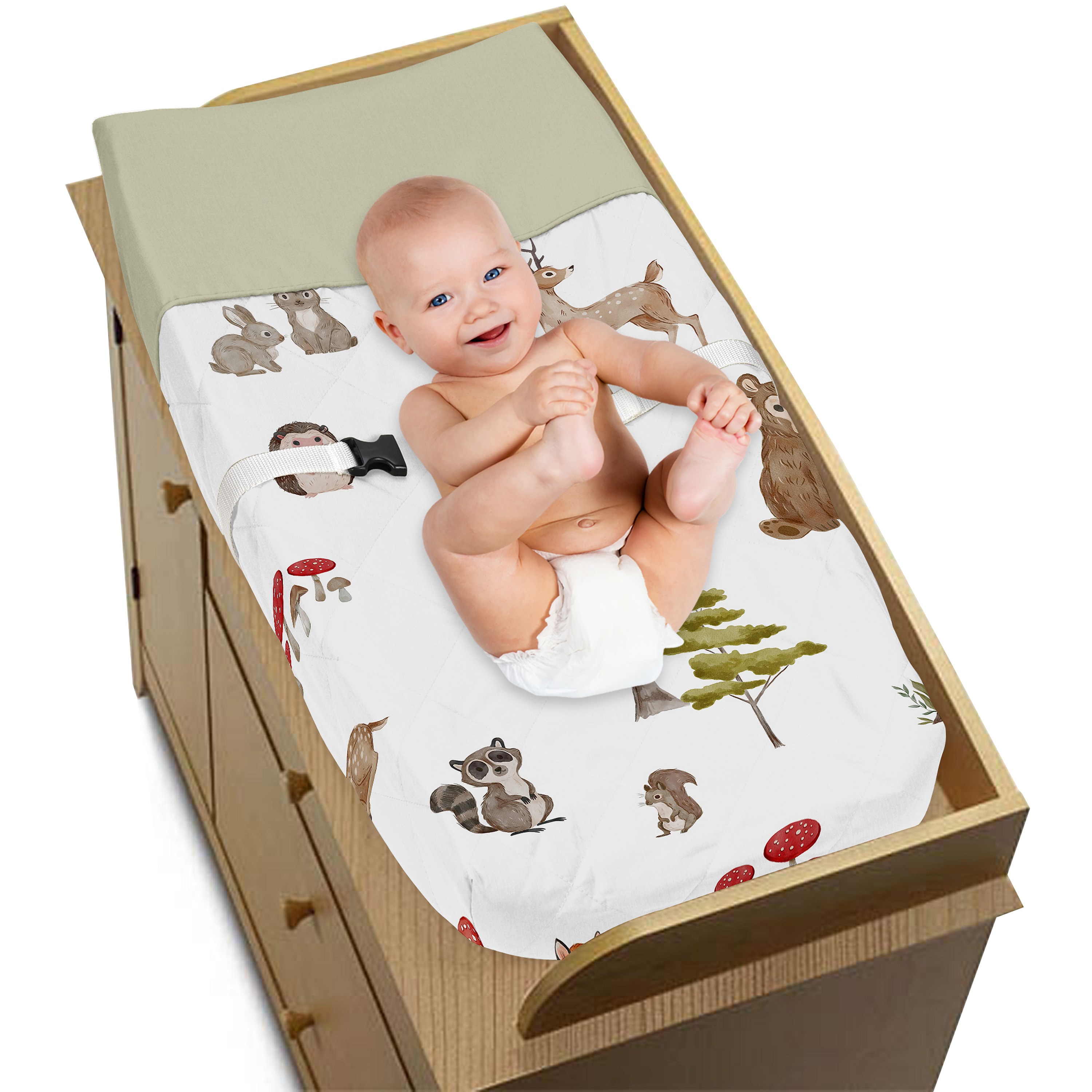 Sweet Jojo Designs Watercolor Woodland Forest Animals Multicolor Changing Pad Cover