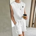 thumbnail image 4 of Mens Sets 2 Piece Outfits Shirt Fashion Summer Tracksuits Casual Set Sleeveless Tank and Shorts Set for Men, 4 of 7