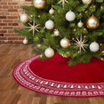 thumbnail image 1 of Faldón Dremisland para árbol de Navidad, lujoso, tejido con cable, rojo, 90 cm, 1 of 7