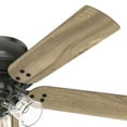 thumbnail image 2 of Hunter 52 inch Indoor Ceiling Fan with LED Lights - Bronze Ceiling Fan with Pull Chain, For Bedroom, Living Room, or Kitchen, Low Profile Mount, No Remote, 5 Blades - Shady Grove 52379, Noble Bronze, 2 of 16