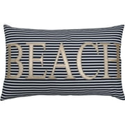 Lush Decor Beach Stripe Decorative Pillow, Navy, Single, 13x22