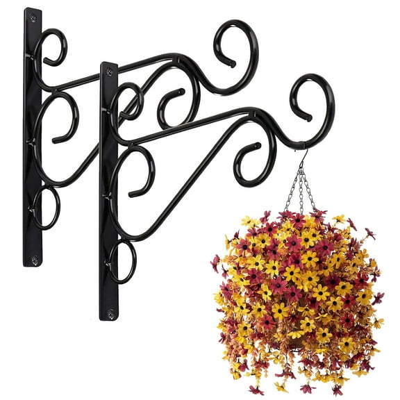 Ywuzuh Fence Post Plant Hangers 11.8in Hanging Plant Bracket with Beautiful Bird Pattern – Heavy Duty Plant Hooks for Hanging Plants, Bird Feeder, Wind Chime, Lantern