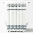 thumbnail image 6 of Breezy Chic Tassel Jacquard Eco-Friendly Recycled Cotton Shower Curtain Blue Single 72X72, 6 of 11