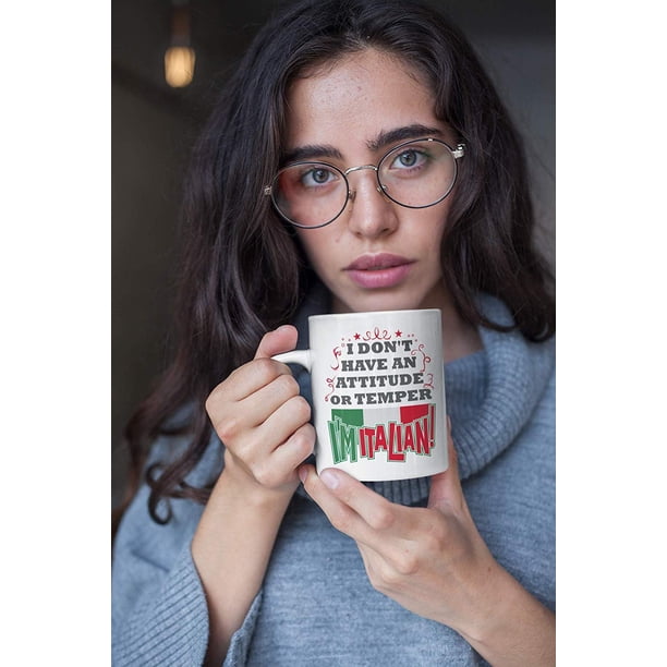 Funny Italian Pride Mug - 11oz Ceramic Coffee Cup With 'I'm Not Perfect But I'm Italian' Quote, Dishwasher Safe