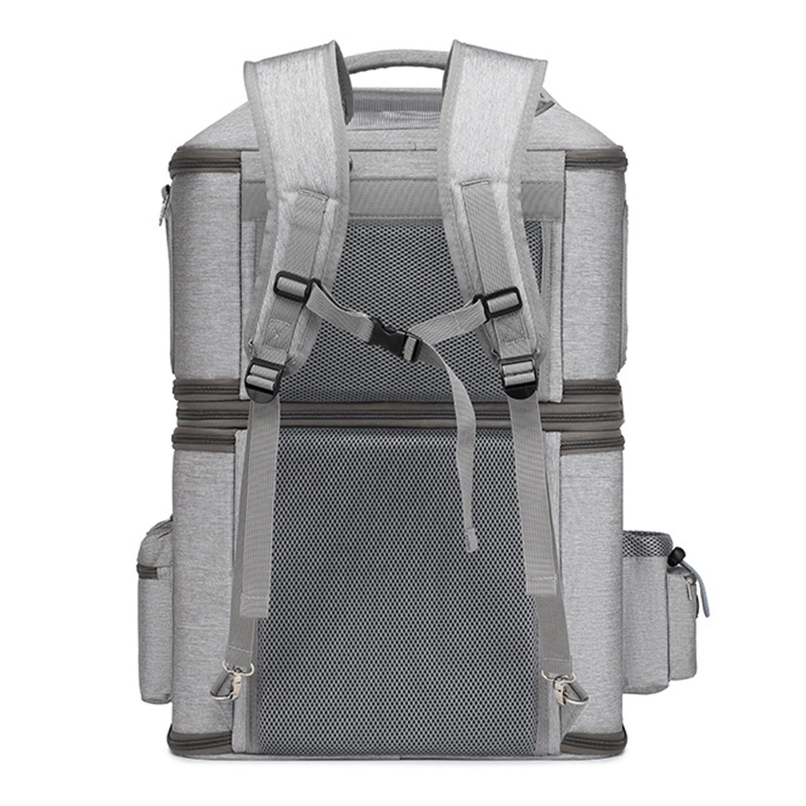 Double Compartment Pet Carrier Backpack Cat Backpack Carrier for 2 Cats Detachable Design Traveling Hiking Camping 41x31x65cm for 2 Small Cats Dogs and Rabbits