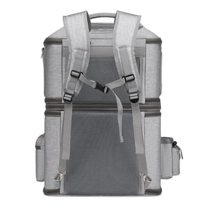Double Compartiment Pet Carrier Sac à dos Cat Carpack pour 2 Cats Détachable Design Traveling Randonnée Camping 41x31x65cm pour 2 Petits chats Chiens et lapins