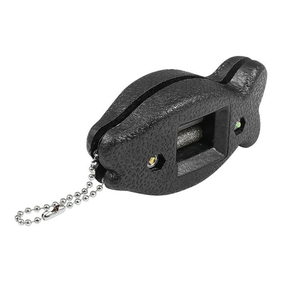 Masteelf Black Plastic Ice Skate Sharpener with White Sandstone for Hockey Skates Portable Key Chain Included