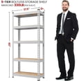 thumbnail image 3 of HJTER Storage Shelves, 5 Tier Heavy Duty Adjustable Metal Shelving Unit, Industrial Utility Rack for Garage Warehouse Pantry Closet (27.5 W x 12 D x 60 H Inches, Silver), 3 of 9