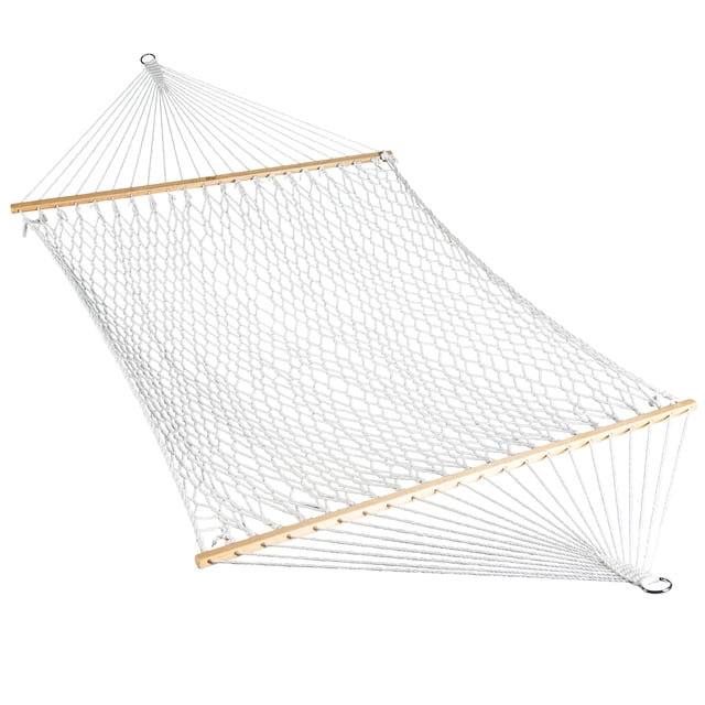 Bliss Hammocks 2-Person Polyester Rope Hammock w/Spreader Bar & Hanging Hardware, 80x60