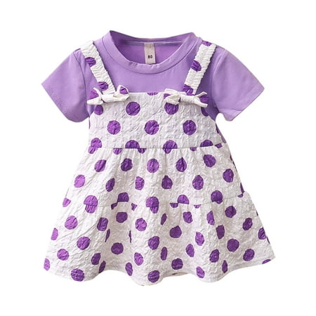 

Infant Kids Girls Dress Short Sleeve Dress Princess Dress Dresses For Girls Wave Dot Skirt Summer Casual Dress Cute Dress Dresses For Girls