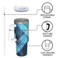 thumbnail image 4 of 40oz Tumbler with Handle and Straw, Vacuum Insulated Stainless Steel Travel Mug, Fits Car Cup Holder, Abstract Colorful Print, 4 of 6