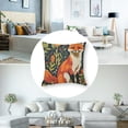 thumbnail image 5 of nygtbtfer Square Throw Pillow Covers Forest Floral Flowers Leaves Cute Fox Pillow Cases Decorative for Home Bedroom Sofa Pillowcases Standard Size  White, 5 of 7