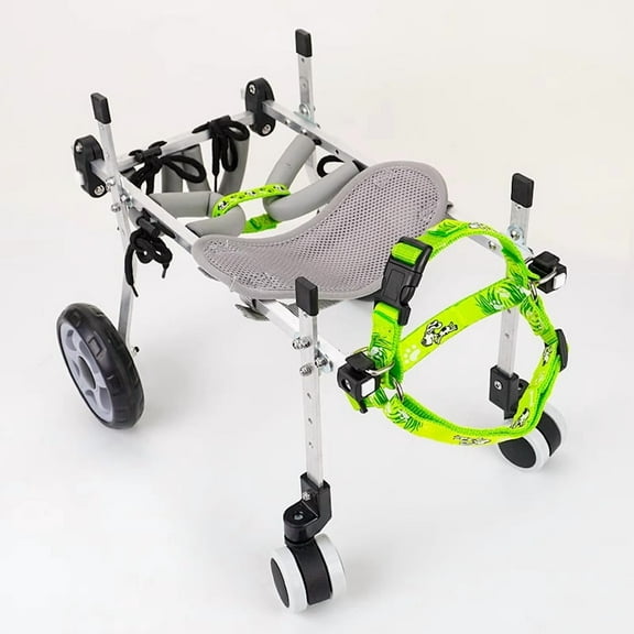 Adjustable Pet Mobility Wheelchair Full Support Dog Stroller For Front/Back Legs Pet Wheelchair Cart With 4 Wheels Doggy Walk Mobility Support Tool Pet Hip Support Brace