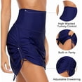 thumbnail image 4 of Charmo Womens Swimdress Drawstring Ruched Swim Skirt Adjustable Tie Side Swimsuit Bottom for Lady, 4 of 6