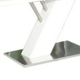thumbnail image 4 of Benjara 63 Inch Dining Table, Modern White Lacquered Rectangular Top, Steel Base, 4 of 6