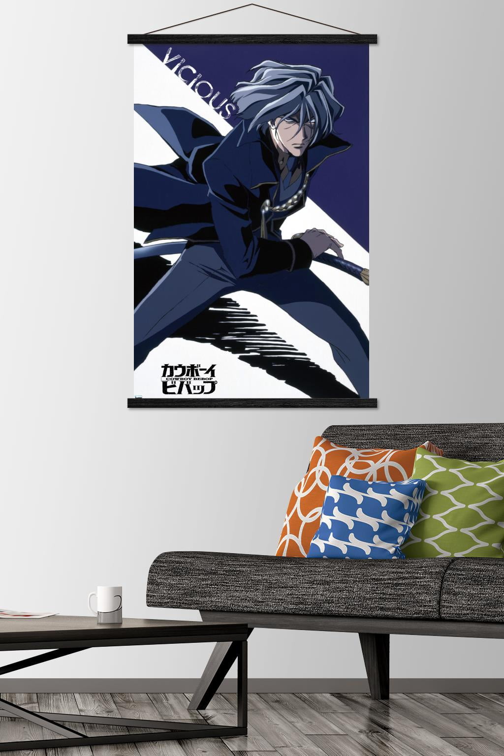 Cowboy Bebop - Vicious Wall Poster with Wooden Magnetic Frame, 22.375" x 34"