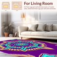 thumbnail image 2 of ODIKA 4'x6' Machine Washable Non-Slip Area Rug, Mystic Dreamcatcher Medallion with Feathered Filigree Details High Traffic Rug with Pad, Purple, 454244, 2 of 8