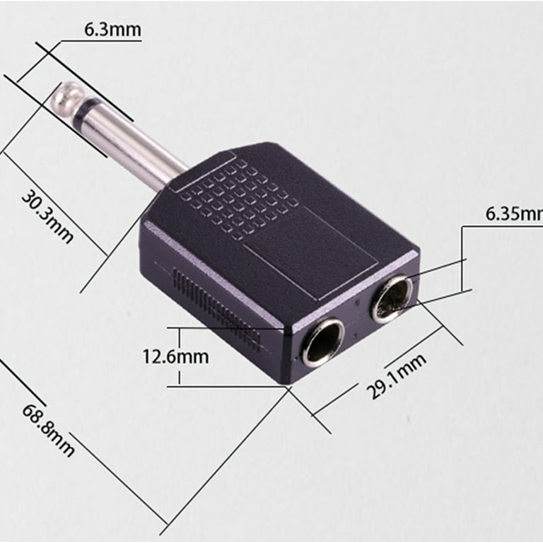 Adaptateur jack USB type C vers double jack mono Y 6,35 mm - Câble audio  plaqué or - Câble d'interface numérique - Pour table de mixage, microphone