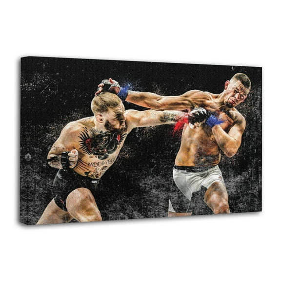 Conor Notorious Mcgregor VS Nate Diaz Boxing Canvas Wall Art Poster Decorative Bedroom Modern Home Print Picture Artworks Posters 12x18inch(30x45cm)