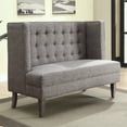 thumbnail image 2 of Furniture of America Monaco Upholstered High Back Dining Bench, Light Gray, 2 of 5
