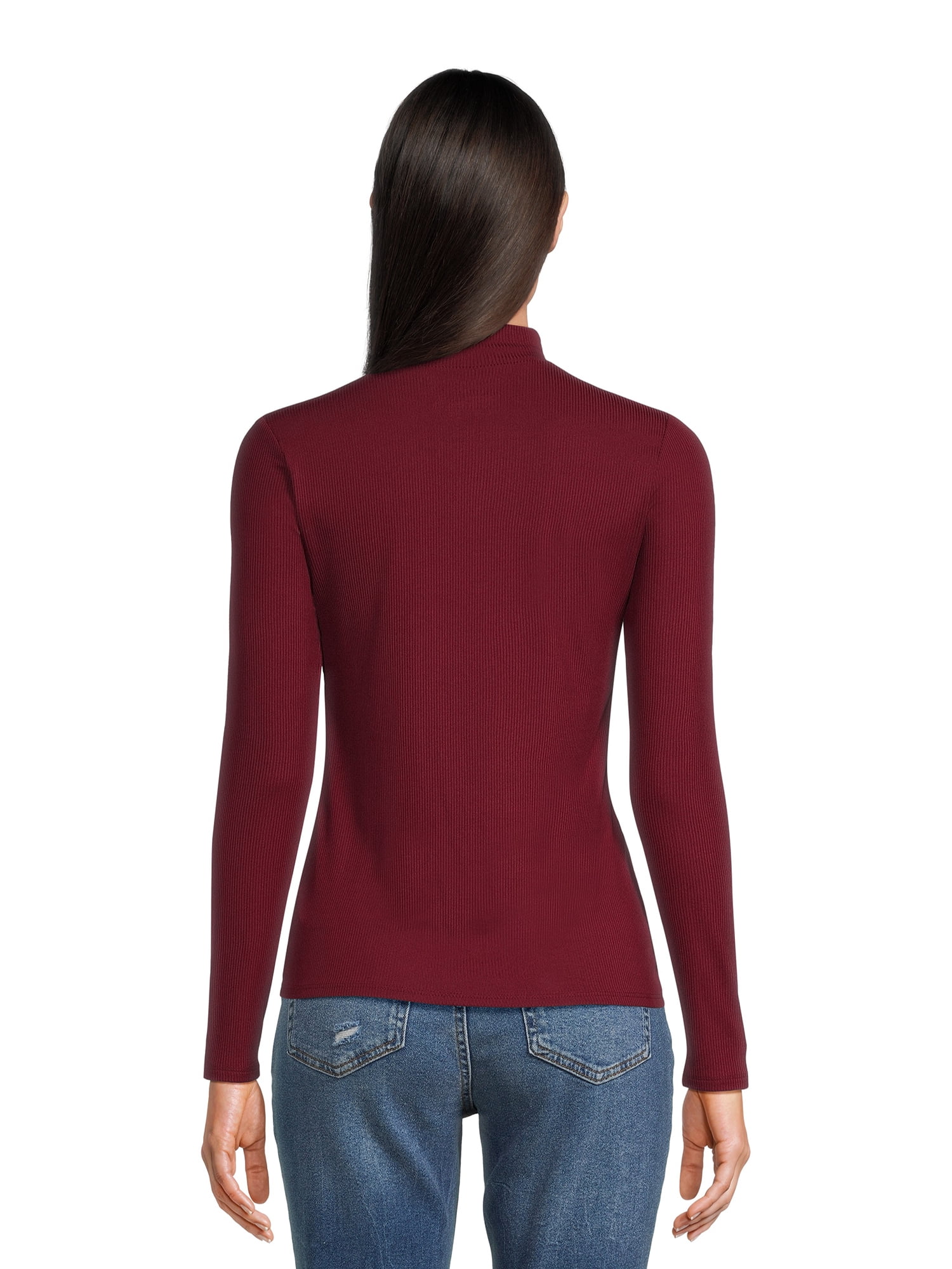 No Boundaries Women's Juniors Long Sleeve Mock Neck Top, Sizes XS-3XL