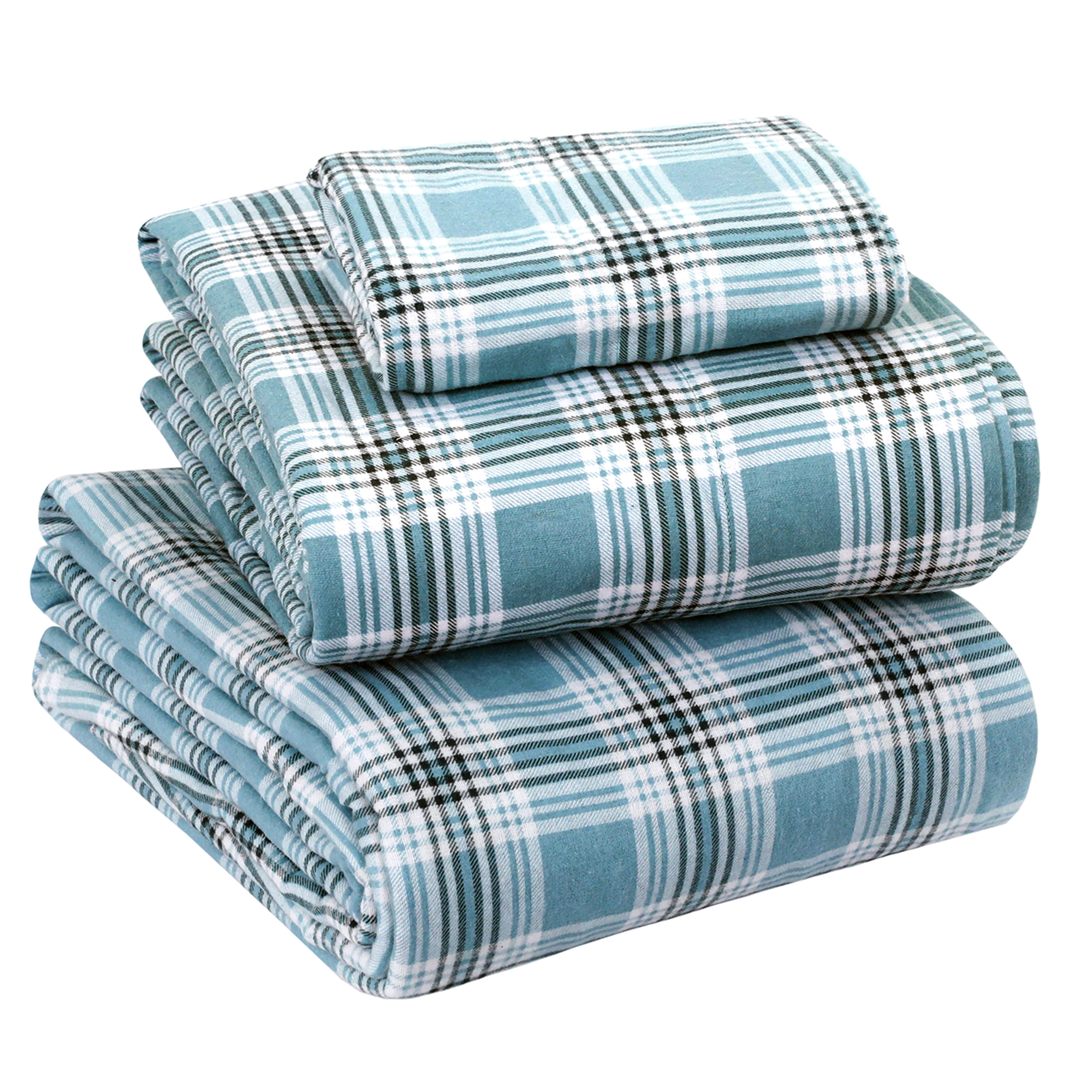 Sleepdown 100 Cotton Twin Sheets Set 160 GSM Soft and Cozy Flannel