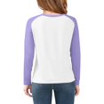 thumbnail image 5 of YunPes Girls Cotton T-Shirt Contrast Raglan Long Sleeve Crewenck Tops Youth Casual Versatile Baseball Tees 3-13 Years, 5 of 7