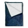 thumbnail image 2 of Halloween Soft Flannel Fleece Blanket, Old Town with Cat on the Roof Night Sky Moon and Stars Houses Cartoon Art, Cozy Plush for Indoor and Outdoor Use, 60" x 80", Black Yellow Blue, by Ambesonne, 2 of 5