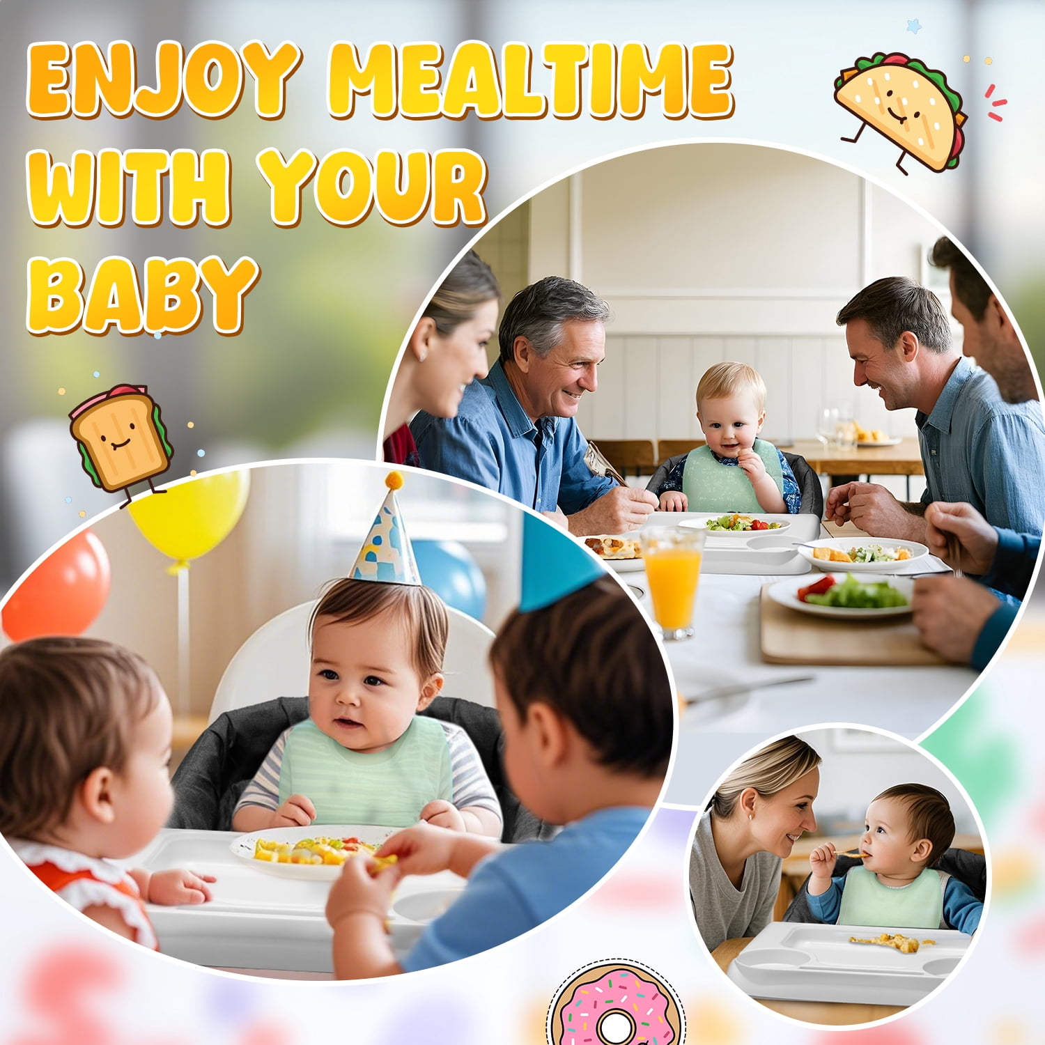 WonderStone Hook On Chair, Portable High Chair with Tray, Storage Bag & Free Accessories, Clip-On Table Chair for Baby and Toddler, Ideal for Home and Travel, Black