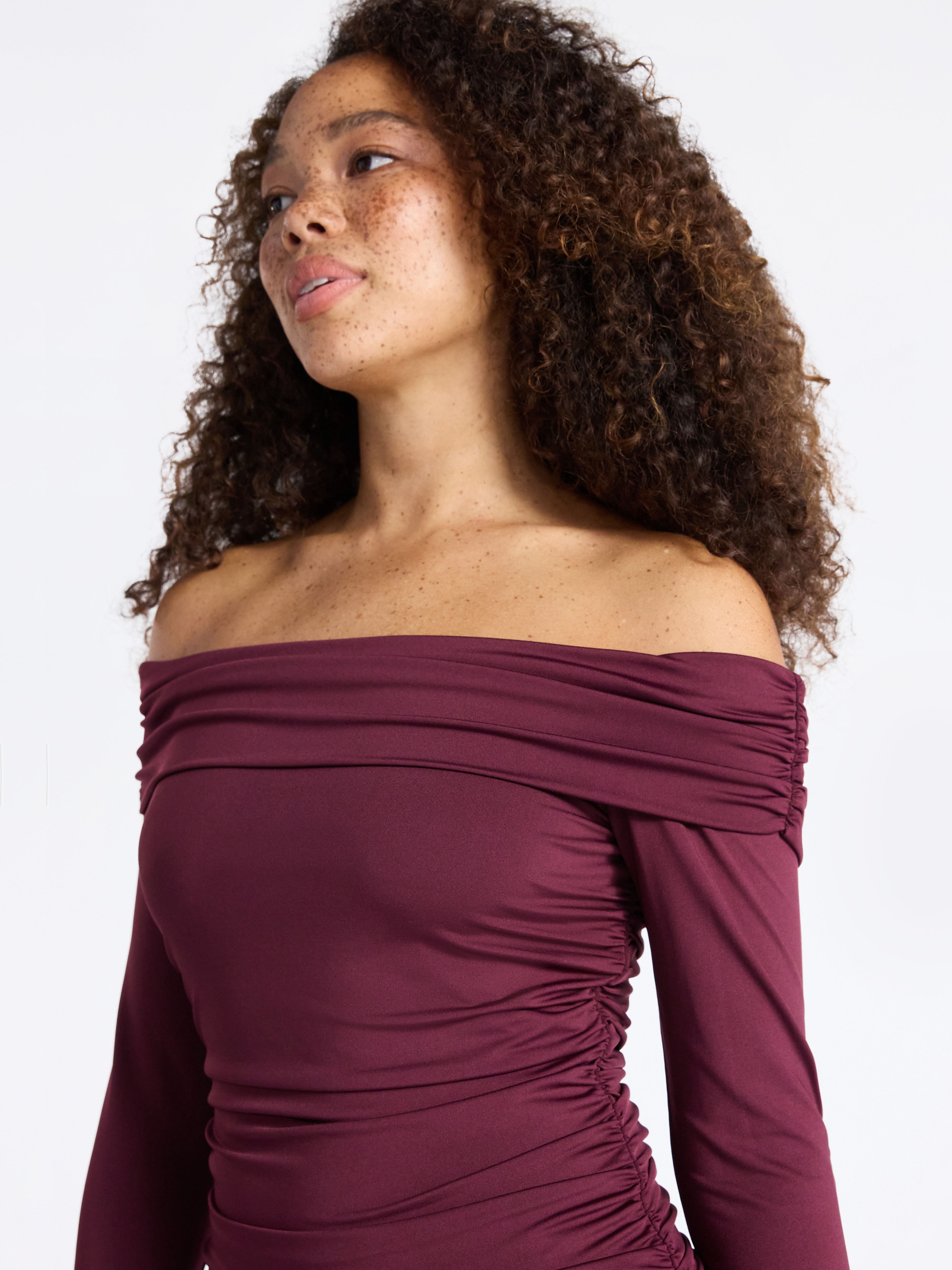 No Boundaries Off-The-Shoulder Mini Dress with Long Sleeves, Women's
