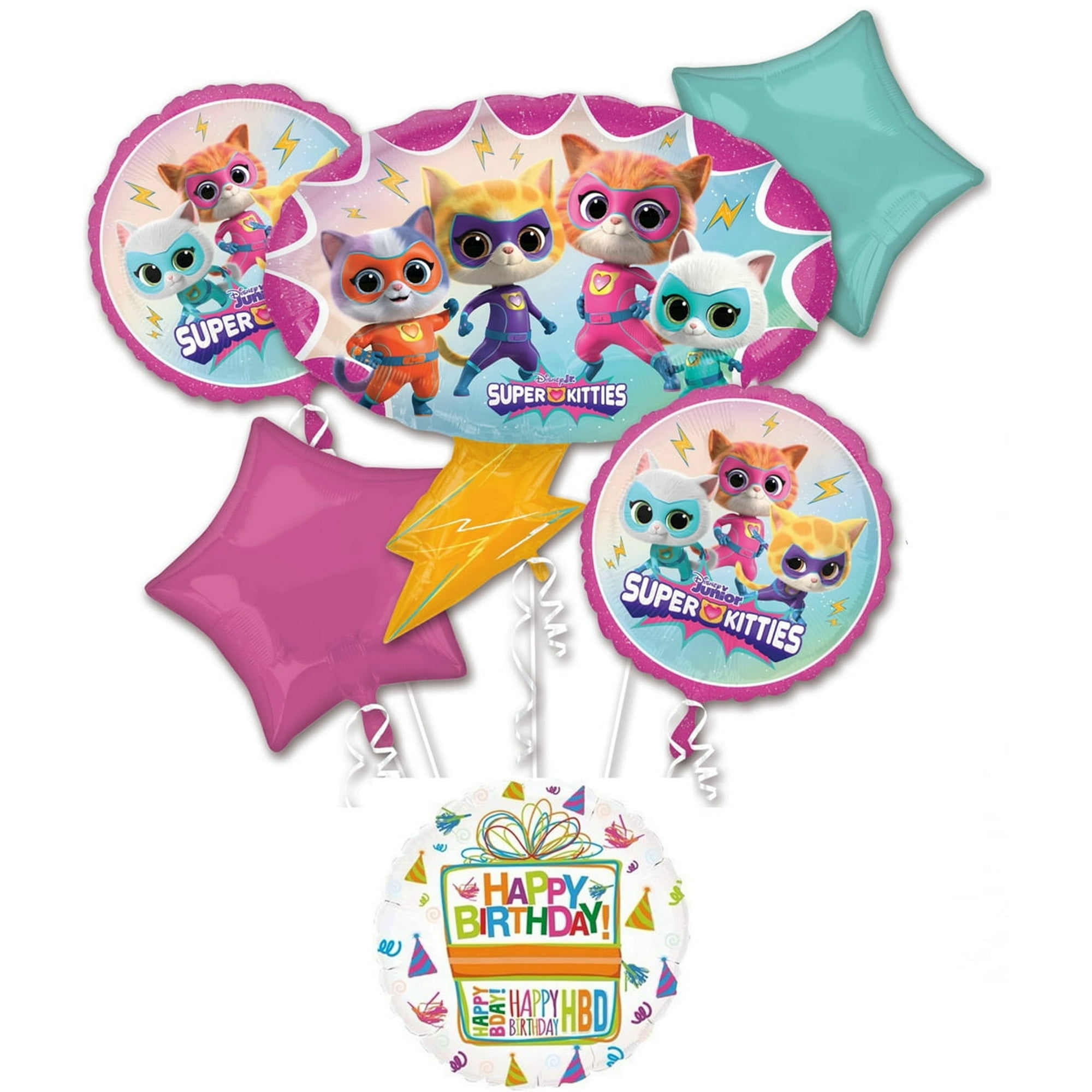 Anagram SuperKitties Birthday Party Supplies 6pc Balloon Bouquet Decorations