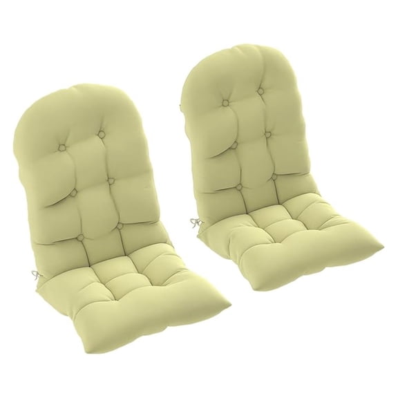 HYYOP Outdoor Adirondack Chair Cushions Set of 2, Tufted High Back Patio Chair Cushions with Ties, Non-Slip Replacement Seat Pads for Adirondack Chairs, Beige