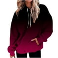 thumbnail image 2 of Zpanxa Women's Gradient Print Hooded Sweatshirt Winter Fleece Pullover Long Sleeve Casual Loose Fit Warm Sweater Top, 2 of 5
