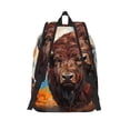 thumbnail image 2 of Lsque Oil Painting Style Iceberg Yak Pattern Canvas Daypack, Durable Backpack, High-quality Versatile Backpack,Vintage Compact Backpack-Medium, 2 of 6