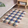 thumbnail image 5 of Fennco Styles Multicolor Woven Plaid Hand Knotted Tassel Boho Small Area Rug - Cotton Blend Carpet Indoor Outdoor Floor Mat for Living Room, Entryway, Bedroom and Floor Décor, 5 of 12