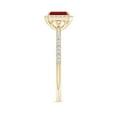 thumbnail image 3 of ANGARA Natural Emerald-Cut Ruby Halo Engagement Ring in 14K Yellow Gold for Women (Size-6x4mm) | July Birthstone, Birthday, Anniversary, Jewelry Gift for Women | Natural Ruby Ring, 3 of 9