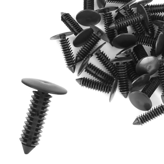 30pcs 7mm Hole Dia Plastic Bolt Rivets Fasteners Trim Panel Retainer Clips Black for Car
