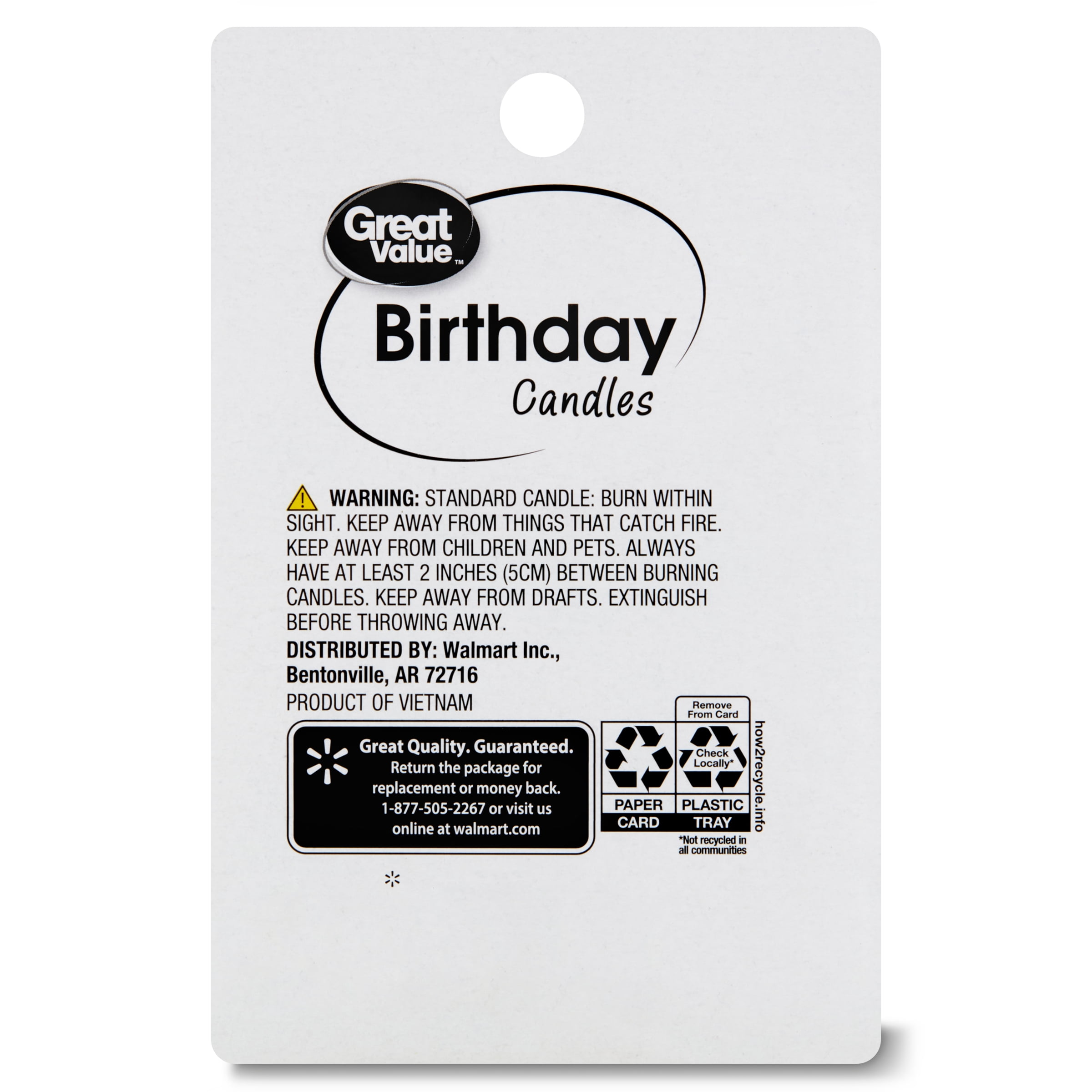 (3 pack) Great Value White Straight & Wavy Birthday Candles, 16 Count