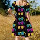 thumbnail image 5 of Vestido de manga corta para mujer Groovy Disco, falda de verano, vestidos de noche elegantes para mujer, vestidos de cumpleaños 2025 para mujer, vestido, 5 of 7